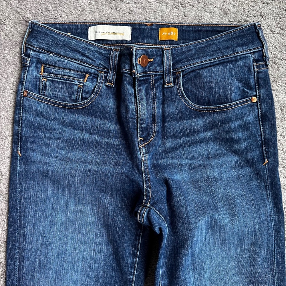 Pilcro and the Letterpress Jeans Womens 28 Blue Denim Slim Leg Dark Wash Pants